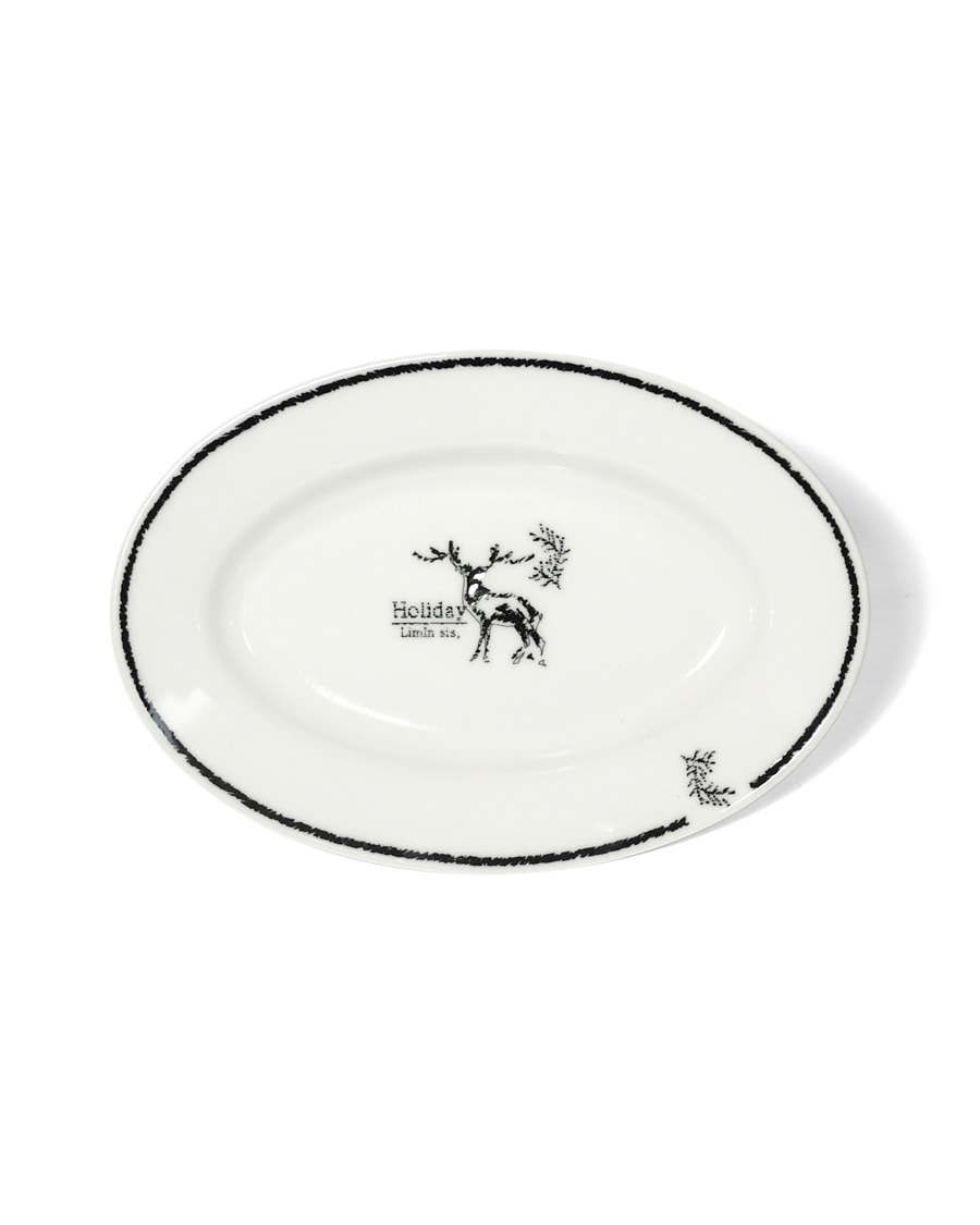 Holiday.m _ a reindeer oblong plate